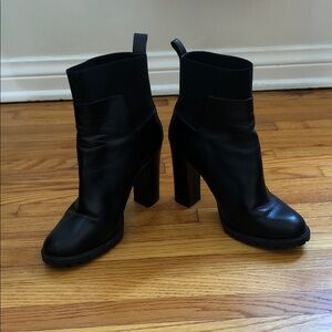 Zara Black Heeled Boots Size 39